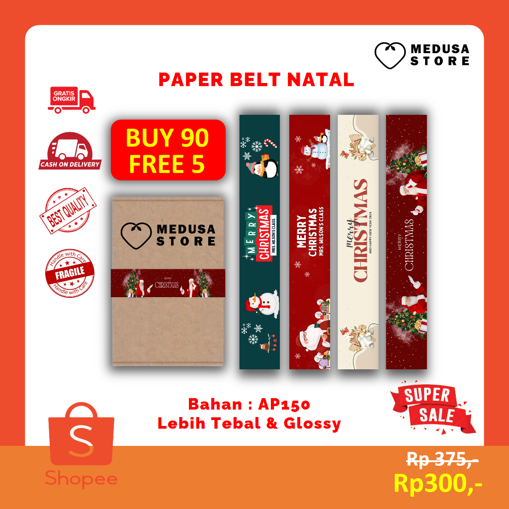 

Paper Belt Box Custom Bento Christmas Natal