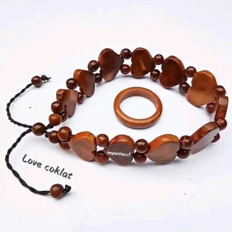 Gelang kaokah/Cincin kaokah/Kaoka/kauka Love & Cincin kaokah kualitas premium harga sepaket ( gelang
