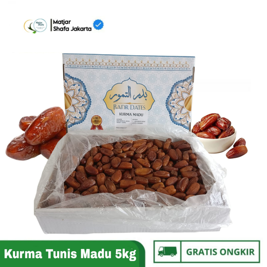 

Kurma Madu Tunisia Non Tangkai Kemasan 5kg Kurma Manis Grade A