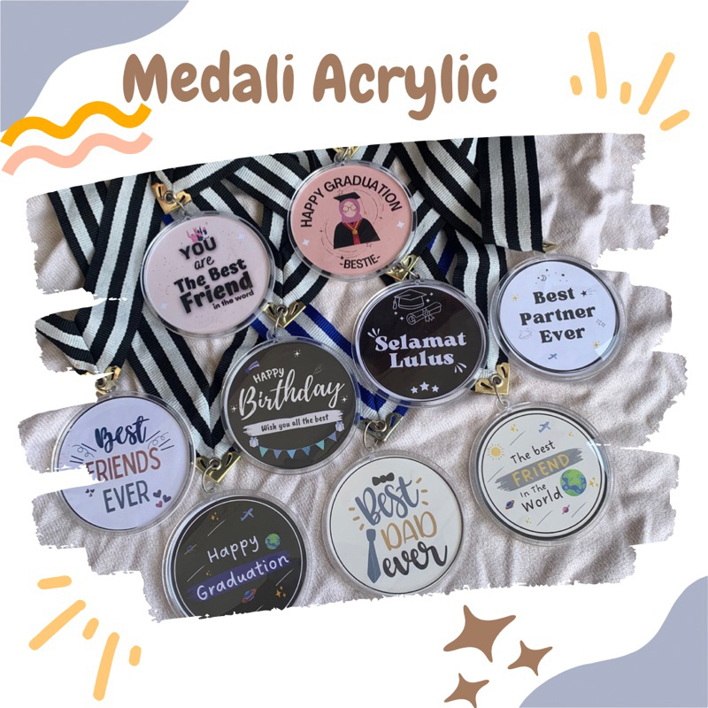 ONLYWEGIFT - Medali Acrylic | Medali Ucapan | Medali Wisuda | Mendali | Samir