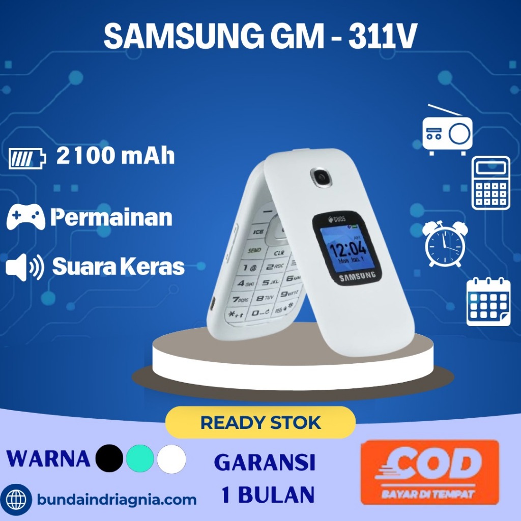 (COD) Hp Samsung GM 311V Dual Sim Camera Handphone Lipat Terbaru Original Garansi Resmi