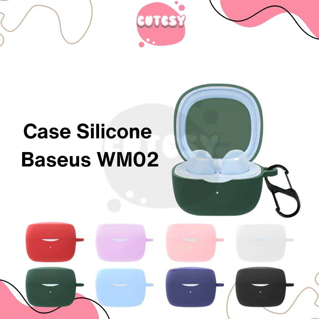 Case Casing Cover Silicone Protective Baseus Bowie WM02 Tws + Carabiner Cutesyid
