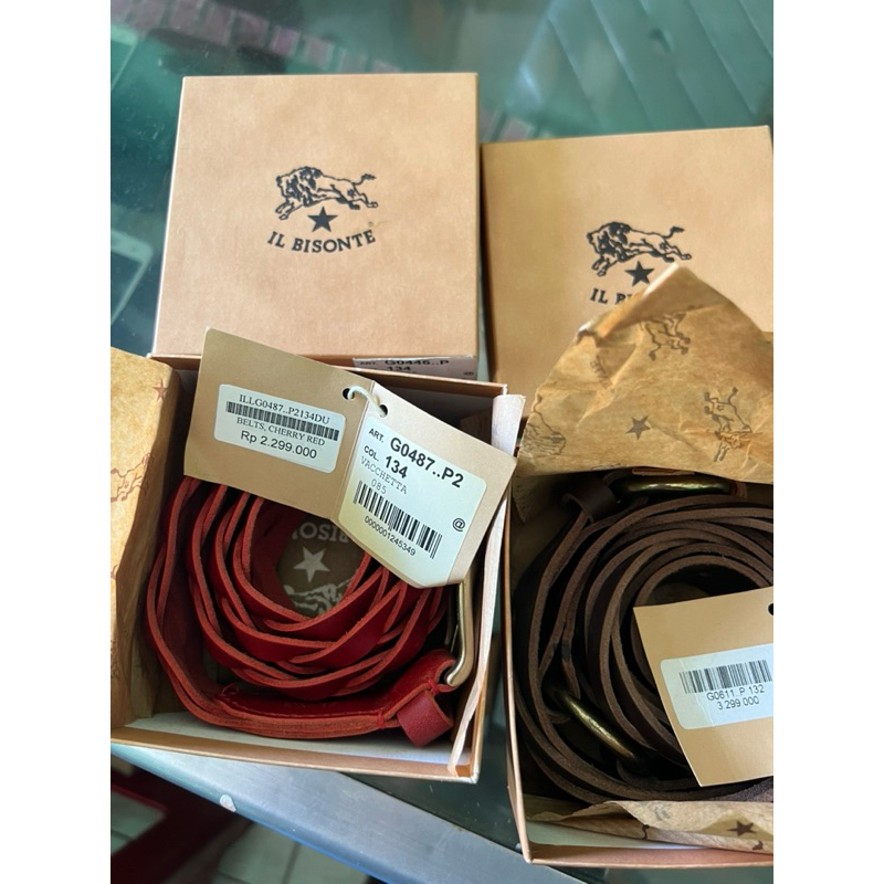 SABUK GESPER IKAT PINGGANG WANITA IL BISONTE KULIT ASLI MADE IN ITALI ORIGINAL 100%