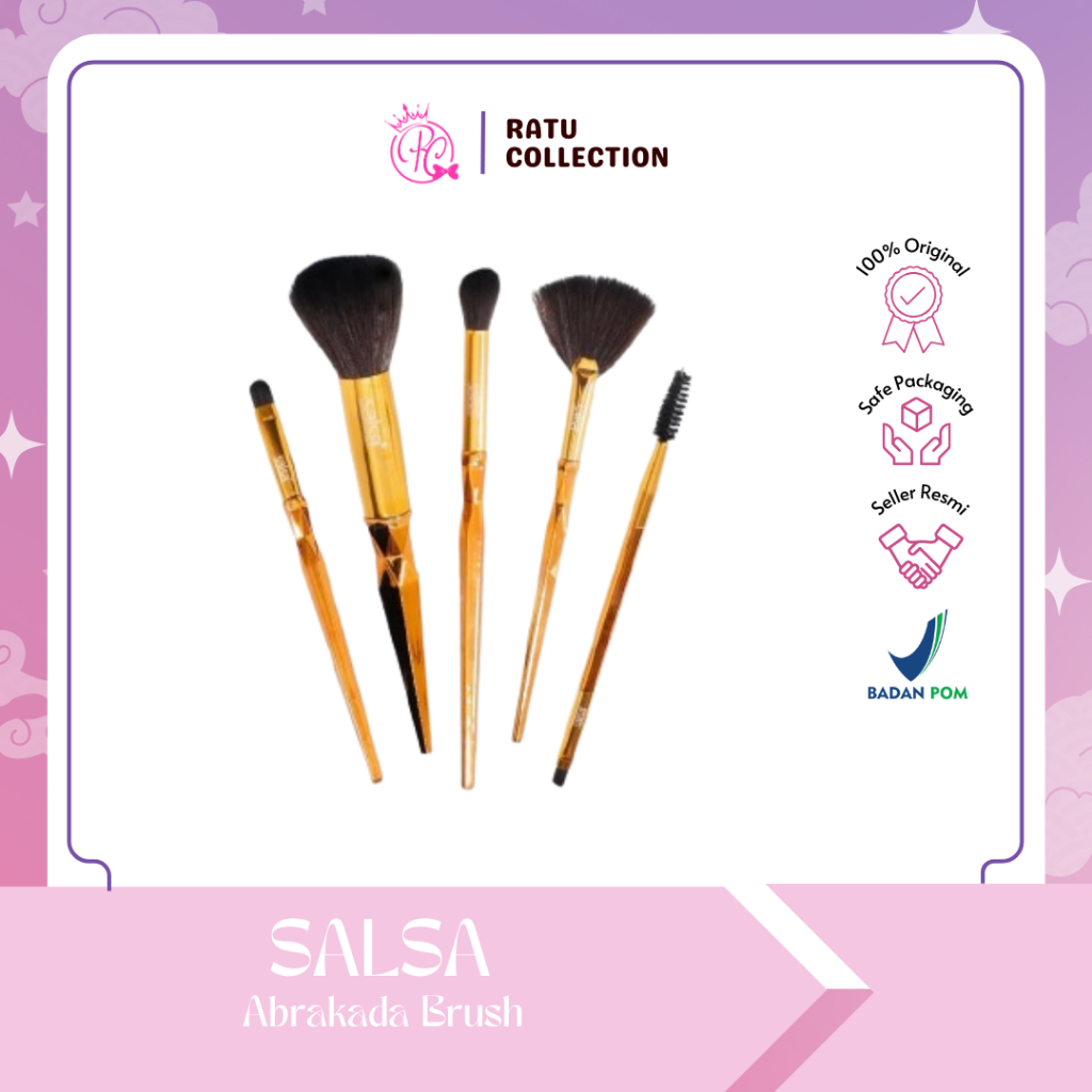 SALSA Abrakada Brush - Kuas Make Up Set Brush Pemula Alat Rias Lembut -SALSA Brush Make Up,Brus Loos