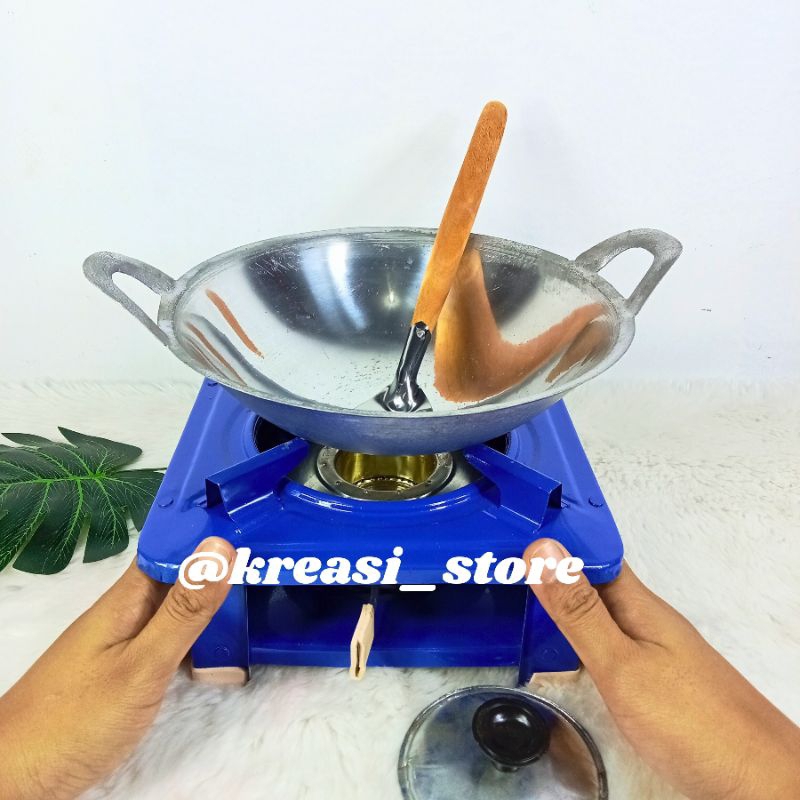 Kompor Spirtus Kotak 20 cm dan Wajan No. 9 (Free Sutil)