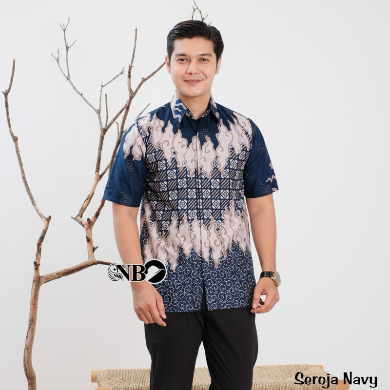 Kemeja Batik Pria Lengan Pendek Modern Terbaru Hem Terlaris Baju Katun Hitam Dewasa Motif Panjang Ka