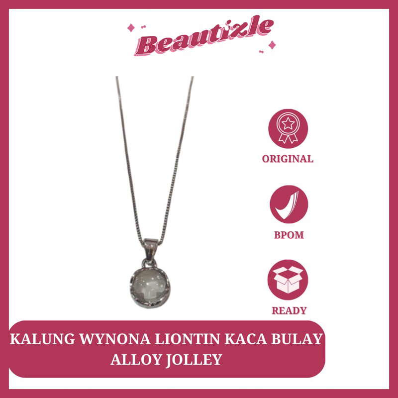 Kalung Wynona Liontin Kaca Bulay Alloy Jolley