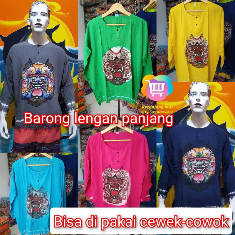 Baju barong bali lengan panjang Atasana baju barong khas bali jumbo Baju Bali barong lengan panjang