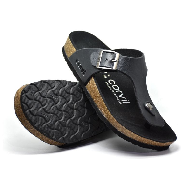 Sandal Kasual Pria Carvil Romeo 01 Hitam Original