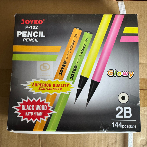 

(1 GROSS / 12 LUSIN) Pencil Pensil Joyko P-102 2B Glowy