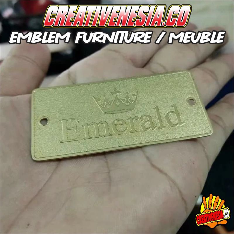 

EMBLEM LABEL PLAT MEREK MERK BRAND FURNITURE / MEUBLE KUNINGAN / STAINLESS CUSTOM - Free Desain