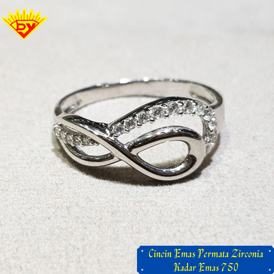Cincin Emas Putih Kadar Emas 750