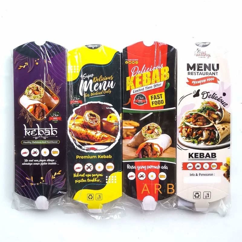 Kertas Kebab | Kotak Kebab | Bungkus Kebab Ukuran Besar isi 20 pcs