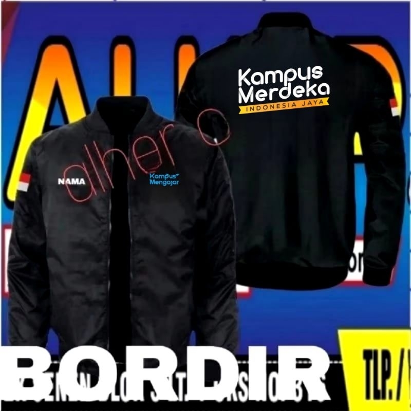 jaket bordir kampus merdeka full bordir free nama jaket kampus mengajar jaket bomber kampus merdeka 