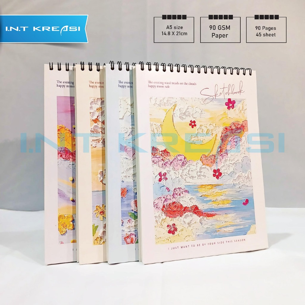 

Int Kreasi Sketchbook A5 Buku Gambar A5 Buku Sketsa Vertikal Jilid Spiral 45 Lembar 90 Halaman