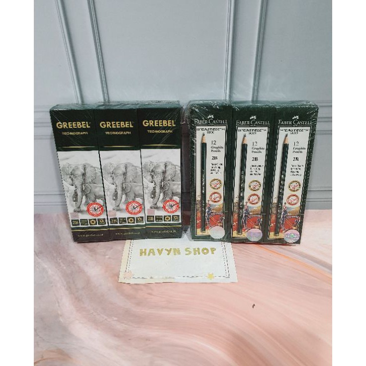 

berkualitas 12pc pensil 2B FABER CASTEL atau GREEBELpencil 2bpensil ujian