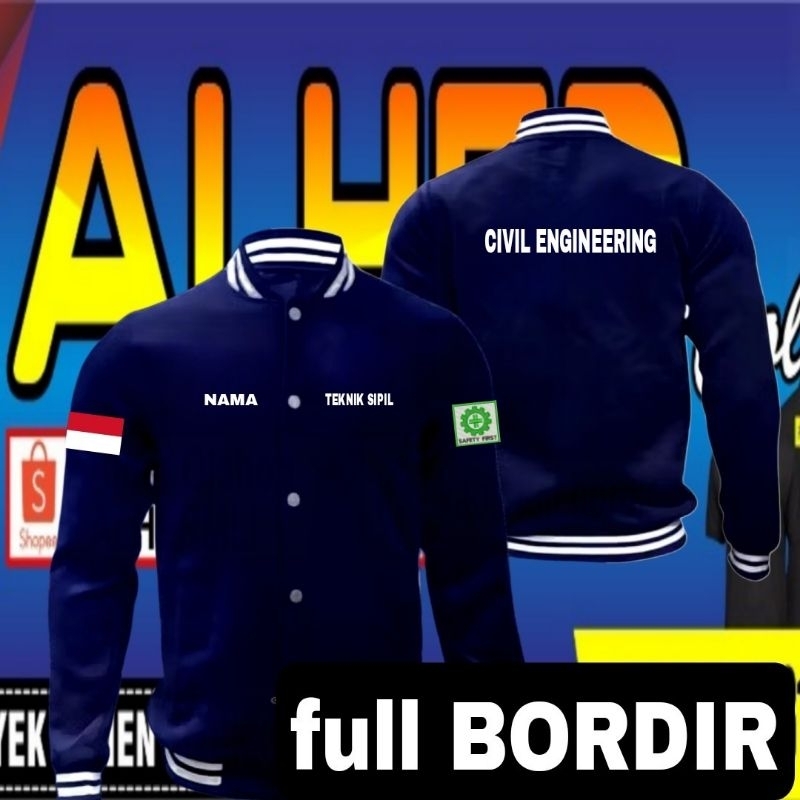 Jaket bordir civil engineering Jaket civil engineering Jaket teknik sipil jaket bomber CIVIL ENGINEE