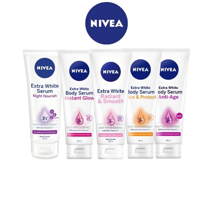 Nivea Extra White Body Serum 180ml Extra White Night Nourish | Nivea Extra White Care & Protect | Ni
