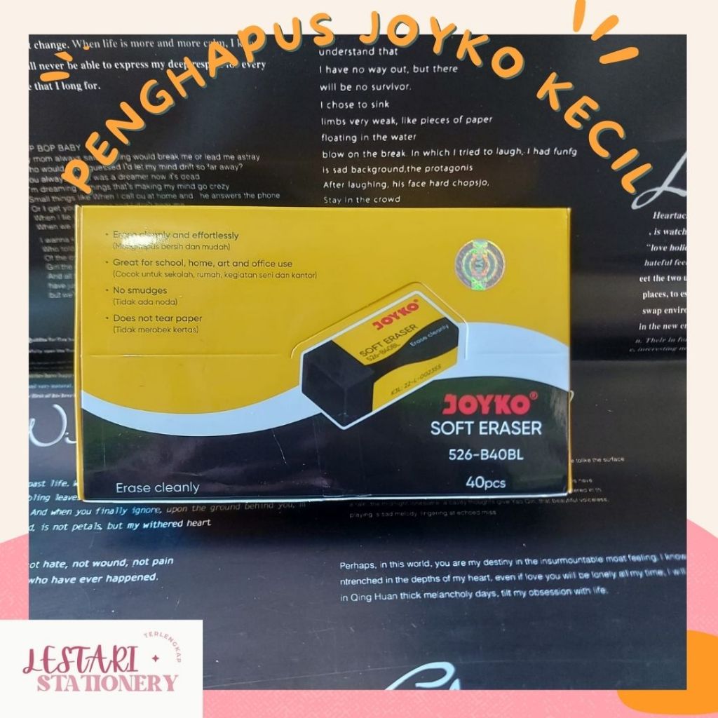 

Penghapus Pensil Joyko | Penghapus Hitam Kecil | Lestari Stationery