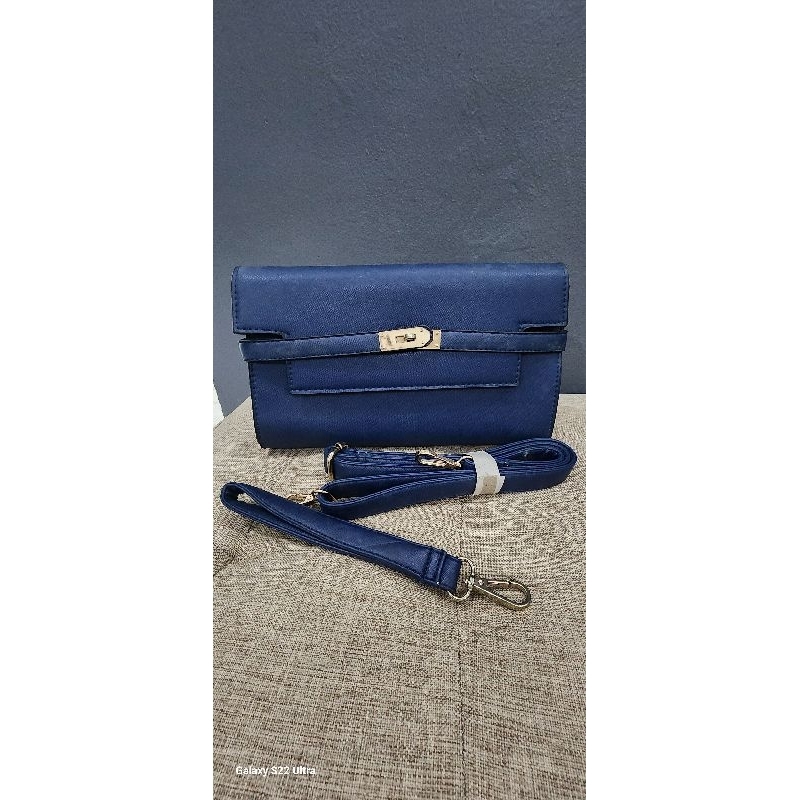 tas pesta wanita warna biru
