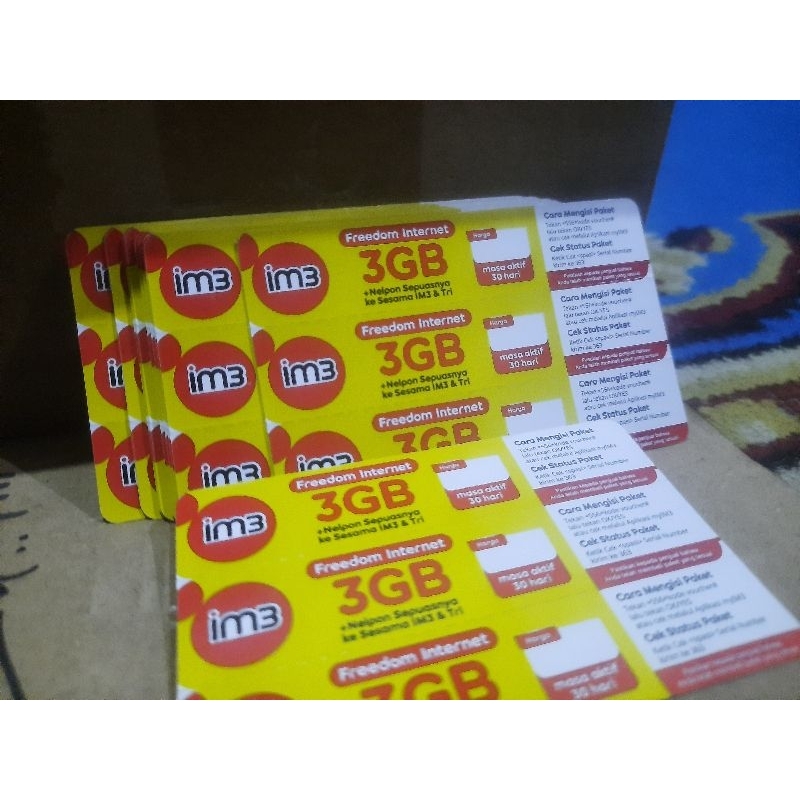 VOCHER IM3 3GB+1GB 30hari