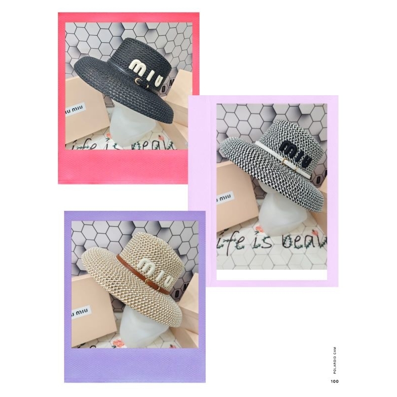 Topi pantai miu miu topi import pakai box