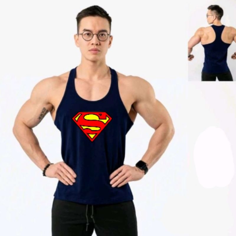 Singlet Stringer Tali Kecil Pria | Singlet Tali Kecil Sablon Fitnees Gym