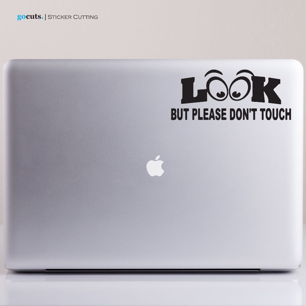 

Stiker Look But Please Don't Touch Cutting Sticker Mobil Motor Laptop