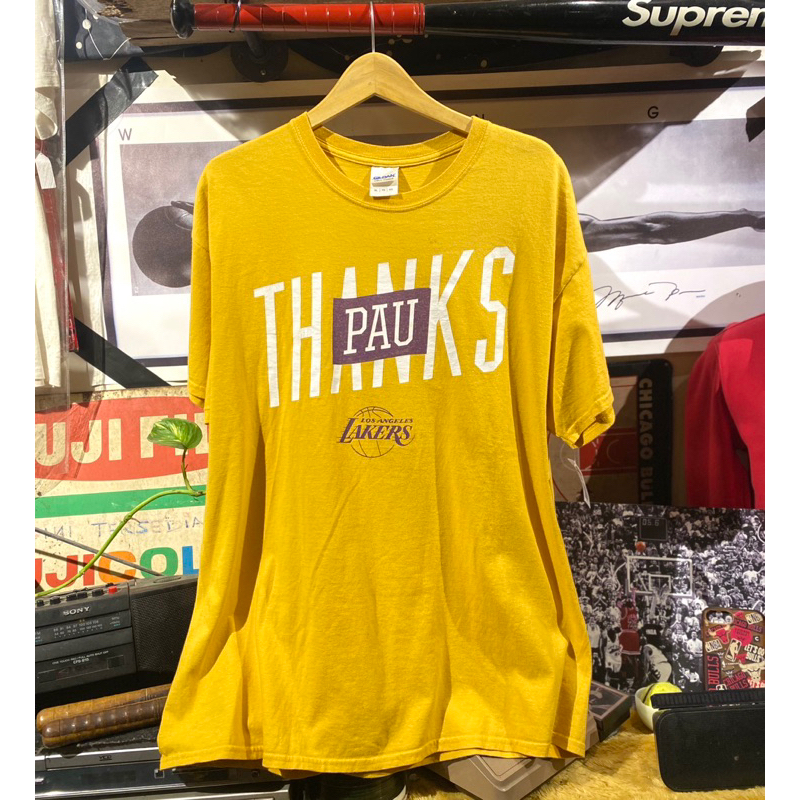 Kaos Basket Nba Tim Lakers Thanks Pau Gasol Gildan vintage Second