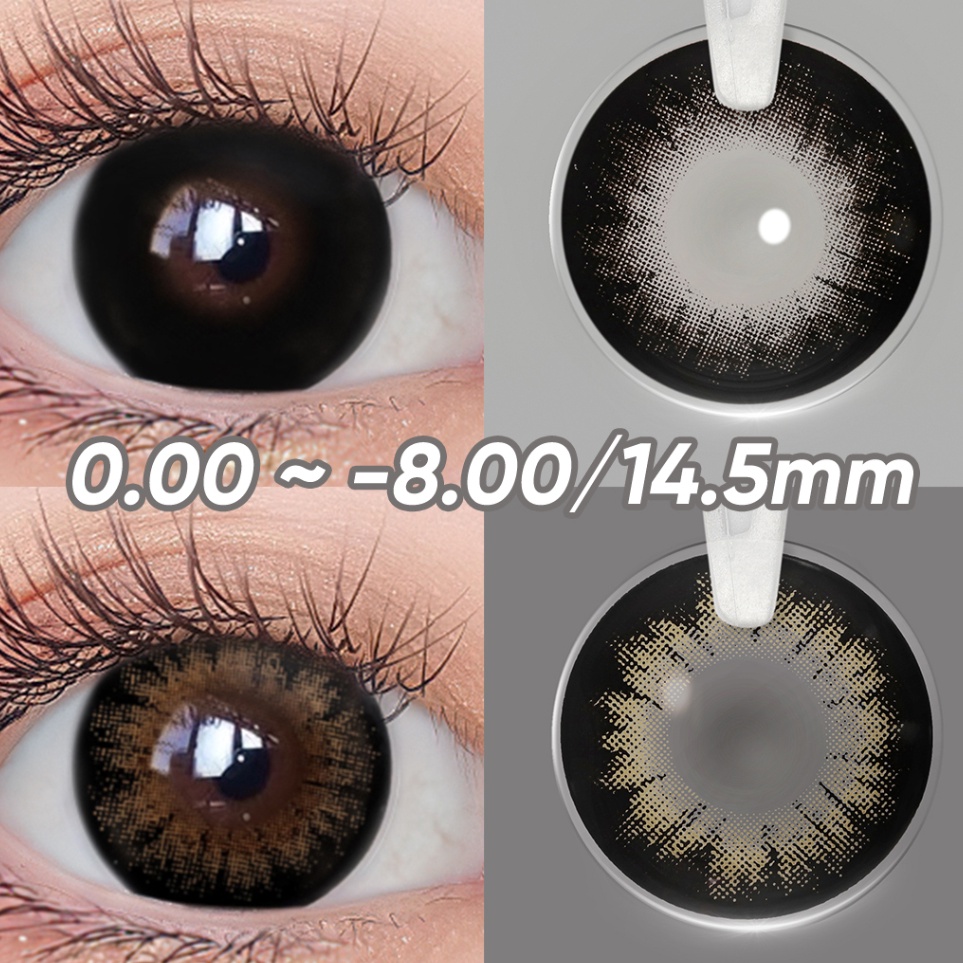 Langsung dibeli 8 Softlens Minus 145MM Soflens Minus Hitam Softlens Mata Normal Lensa Kontak Warna A