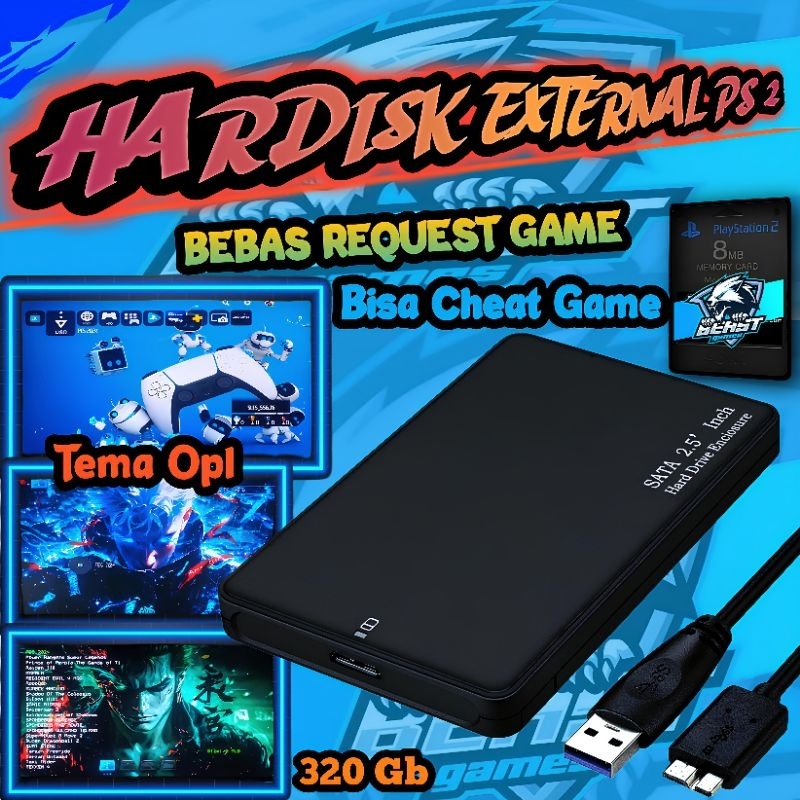 Harddisk Eksternal Ps2 Hdd 320gb Harddisk External Ps2 Hardisk Ps2 Ful Game