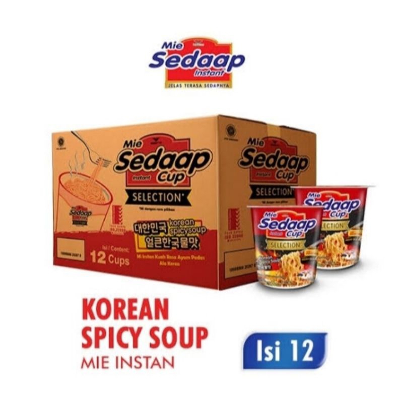Mie Sedaap Cup Mi Kuah Korean Spicy Soup (1 dus/12 cups)