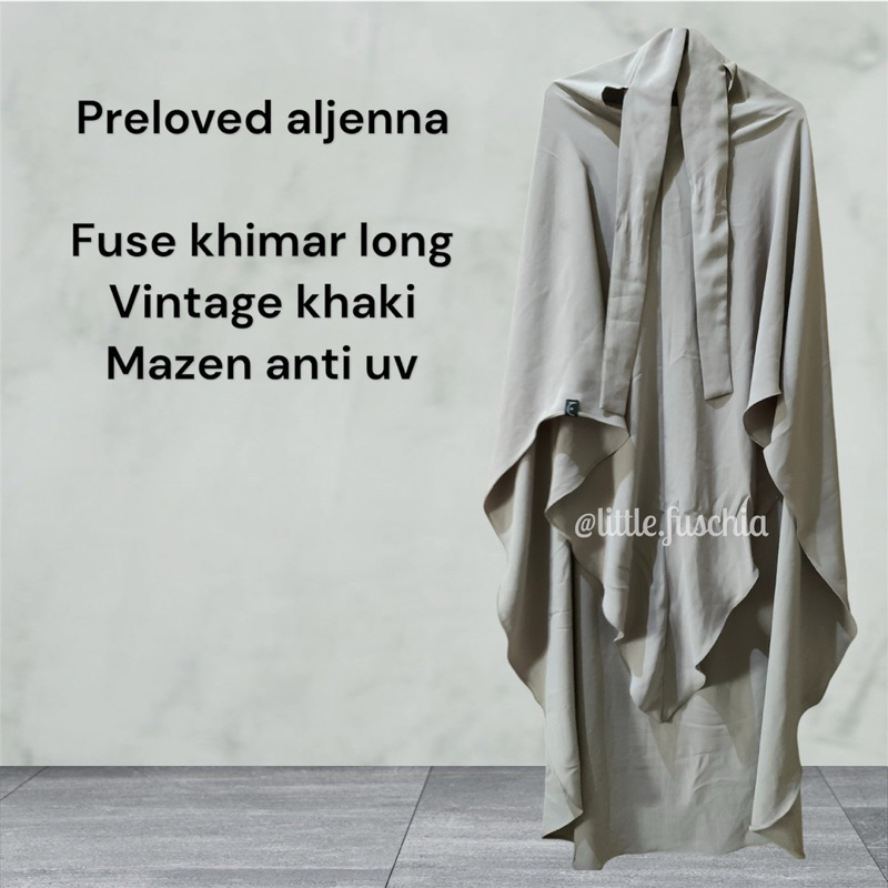 preloved aljenna fuse khimar long vintage khaki