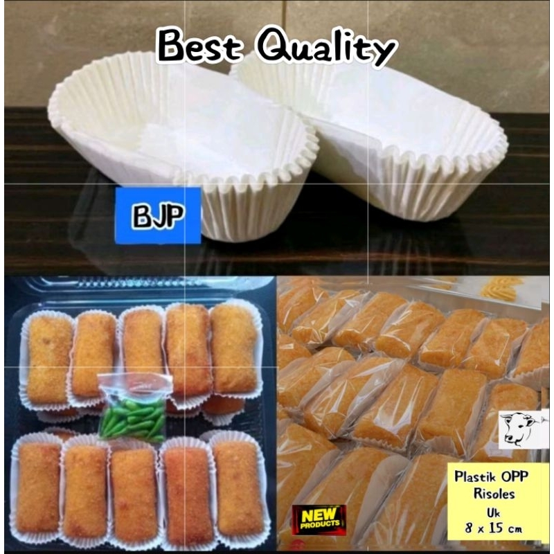 Cup cake oval paper / kertas risol uk 129x81mm ~ FOOD GRADE (PUTIH)