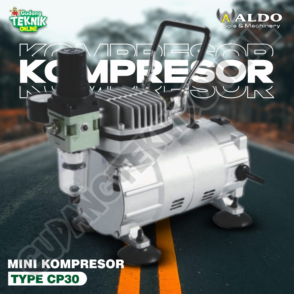 Kompresor Angin Mini Tanpa Oli 1/5 HP ALDO CP30 / Mini Air Compressor For Air Brush 1/5 HP ALDO CP-3