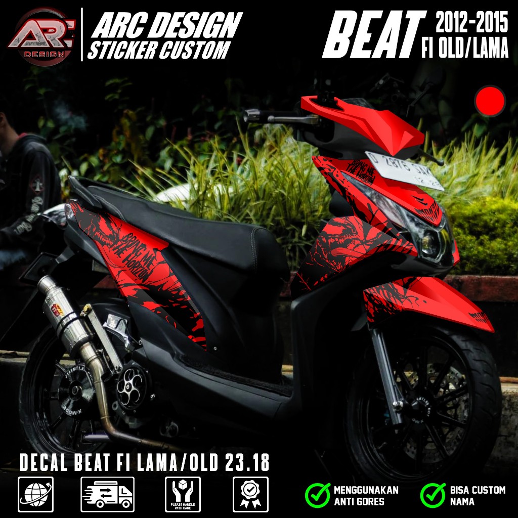 (COD) TERBARU Decal Sticker Honda Beat FI Lama 2012 2013 2014 2015 Full body - Stiker Skotlet Modifi