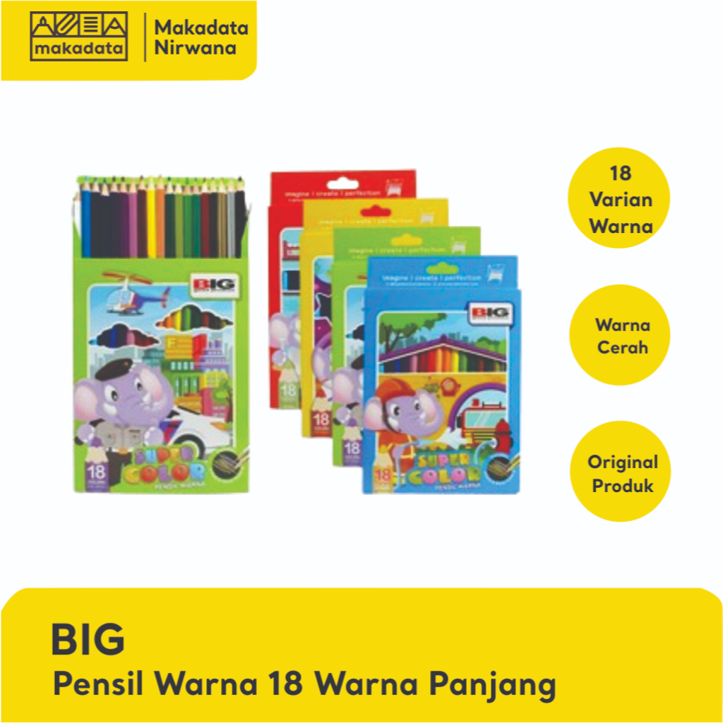

BIG PENCIL/PENSIL WARNA CP-5003 18 WARNA PANJANG (1 PCS)