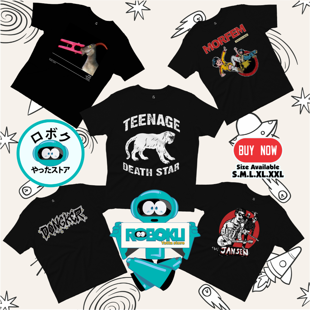 ROBOKU Baju Kaos Band Lokal Anak 2-10 Thn Unisex Teenage Death Star Morfem Dongker The Jansen Bahan 