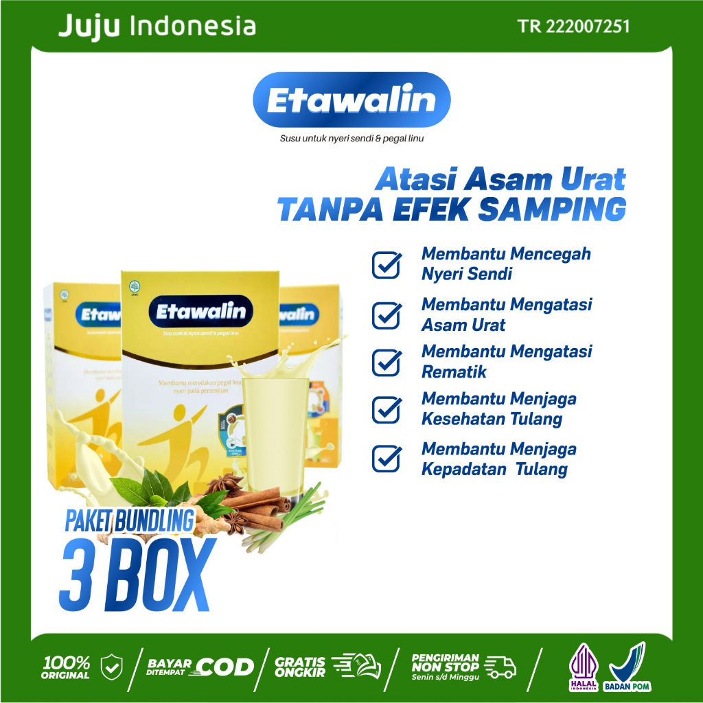 

Etawalin Susu Kambing Atasi Nyeri Sendi dan Asam Urat 3 Box Original