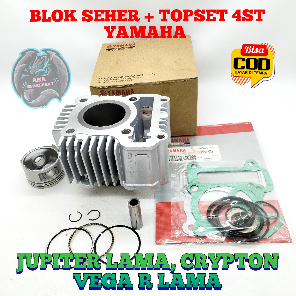 BLOK SEHER + TOPSET 4ST /4US Motor YAMAHA JUPITER LAMA , CRYPTON , VEGA R LAMA , KRIPTON Block Pisto