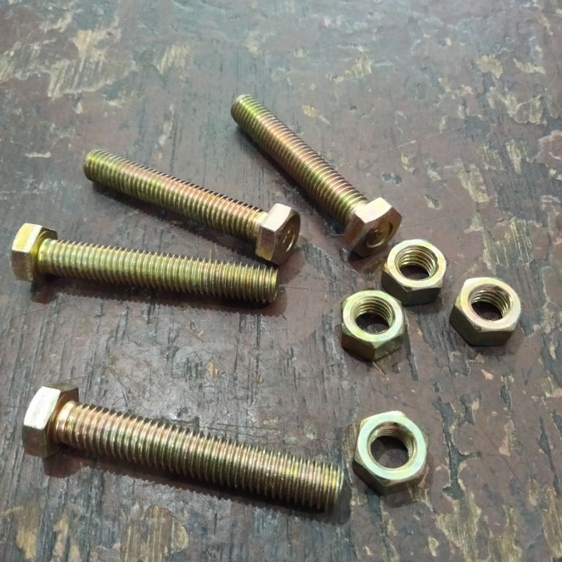 10pcs bmk 8x50 k13 baut 12 kunci 13 panjang 5cm + mur