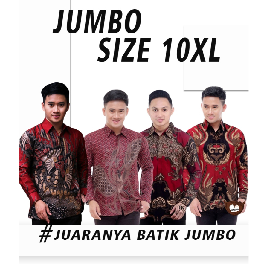 Kemeja Batik Pria Warna Merah Lengan Panjang