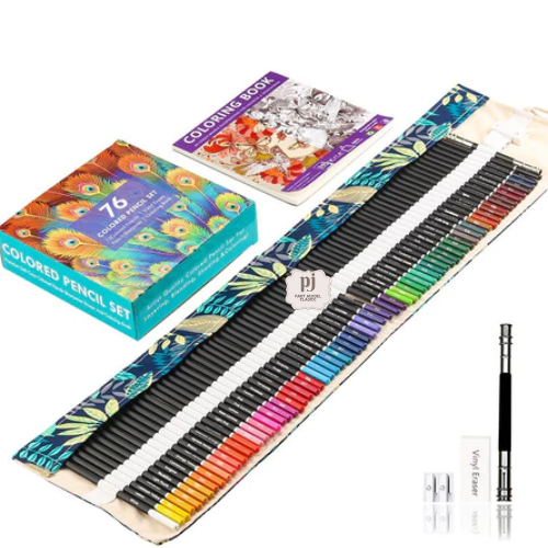 

Pen Pensil Pewarna Gambar Lukisan Multiwarna 76 Pcs Set Tempat Pencil Kain Rolling Gulung Good Quality