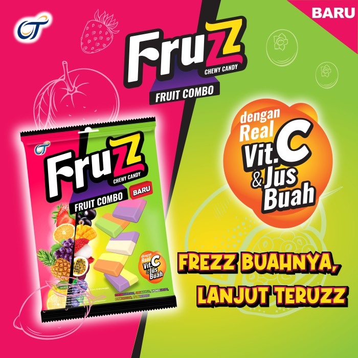 

FRUZZ Permen Tropical Fruit / Fruit Combo Chewy Candy 100 Gram