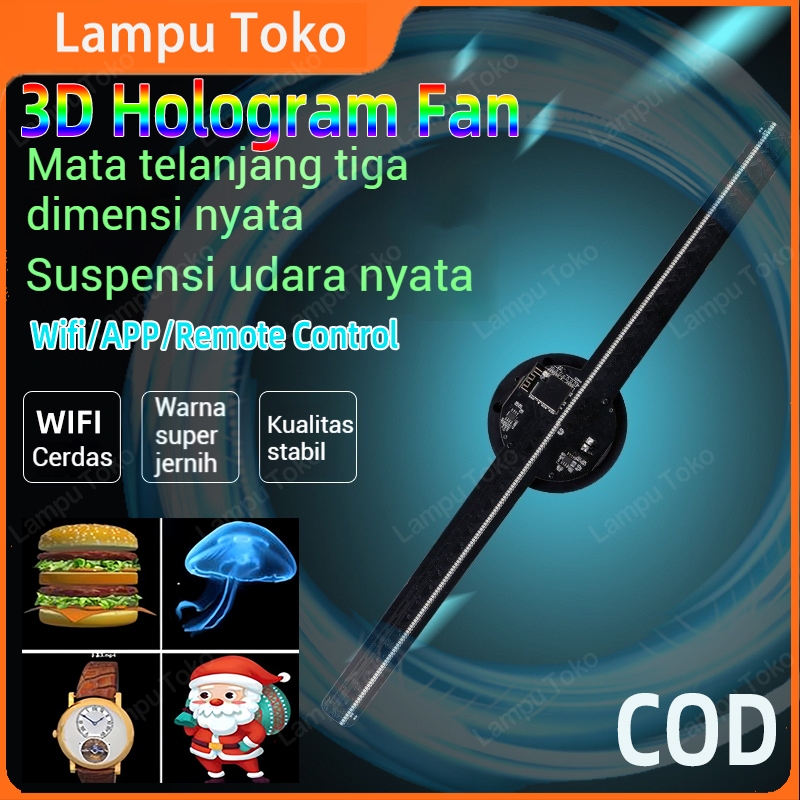 ✨Ready & Stock✨kipas hologram 3D LED Fan Hologram Display Mesin Iklan Kipas 3D Hologram RGB Iklan Vi
