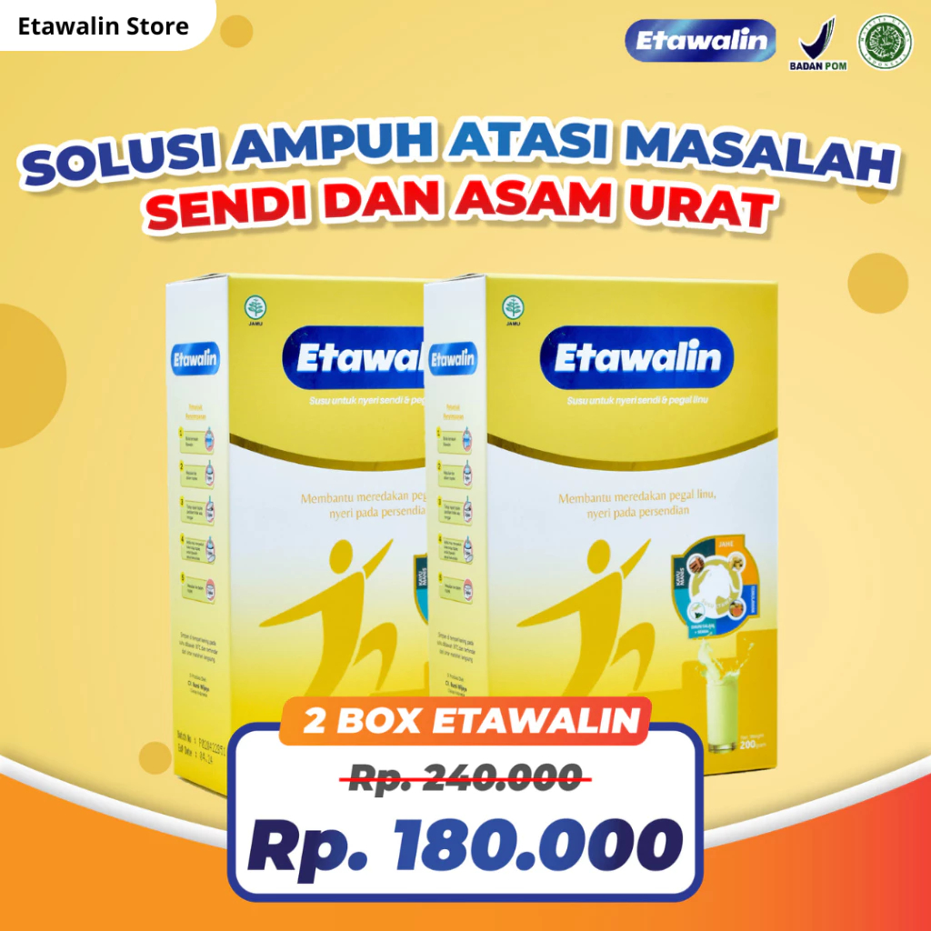 

(2 BOX) Susu Kambing Etawa ETAWALIN ETAWAKU GAMAMILK Bebas Nyeri Sendi dan Asam Urat