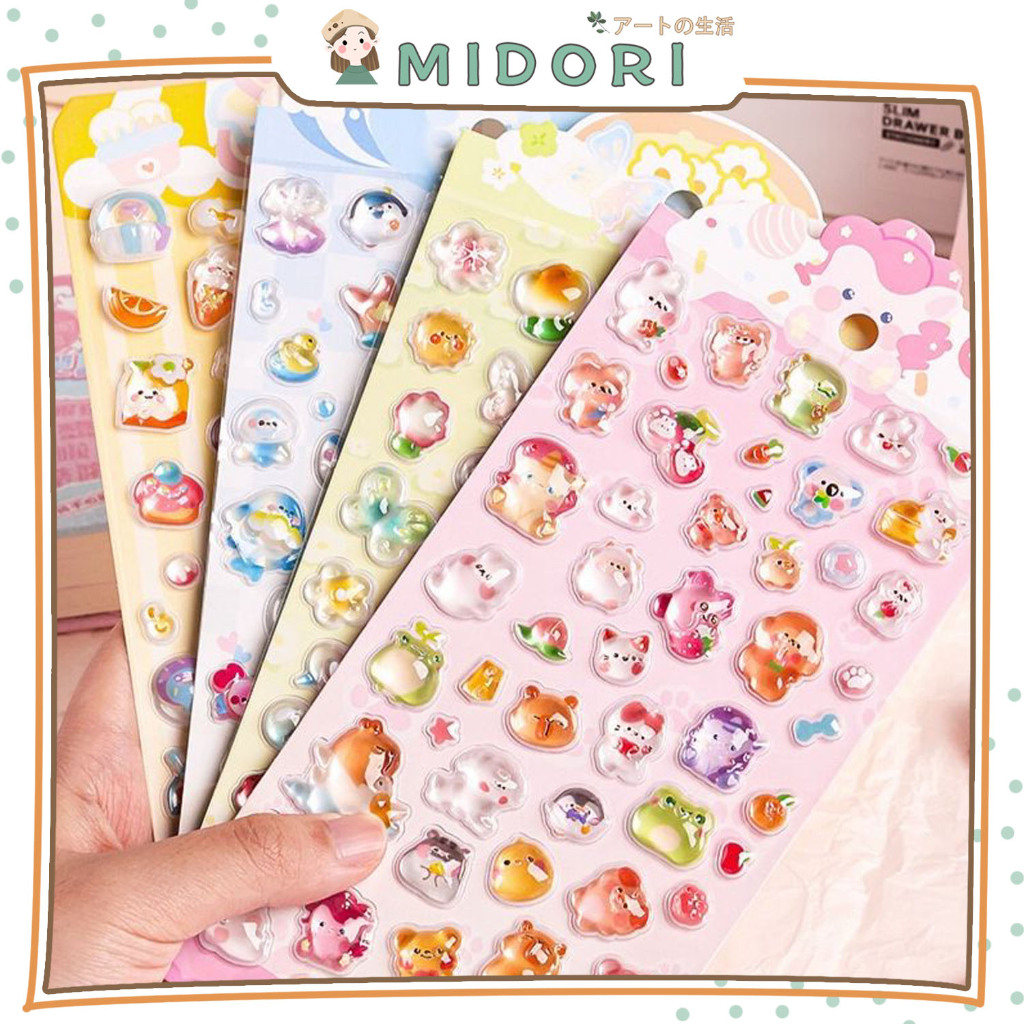 

[MIDORI] 1Pcs STICKER 3D ANIMAL Stiker Glossy Aksesoris Hiasan Deco Sticker DIY Lucu - B0484