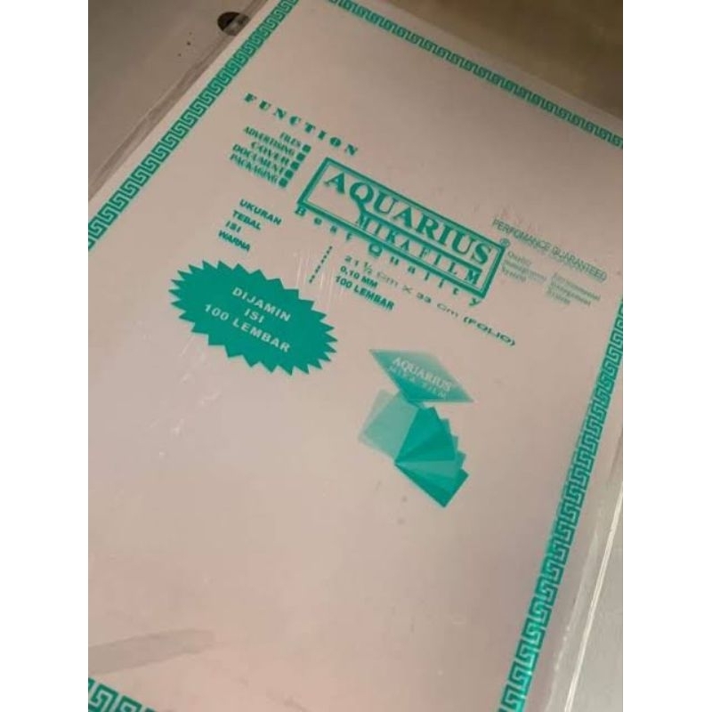 

plastik mika jilid fotocopy aquarius ukuran f4 ( folio )