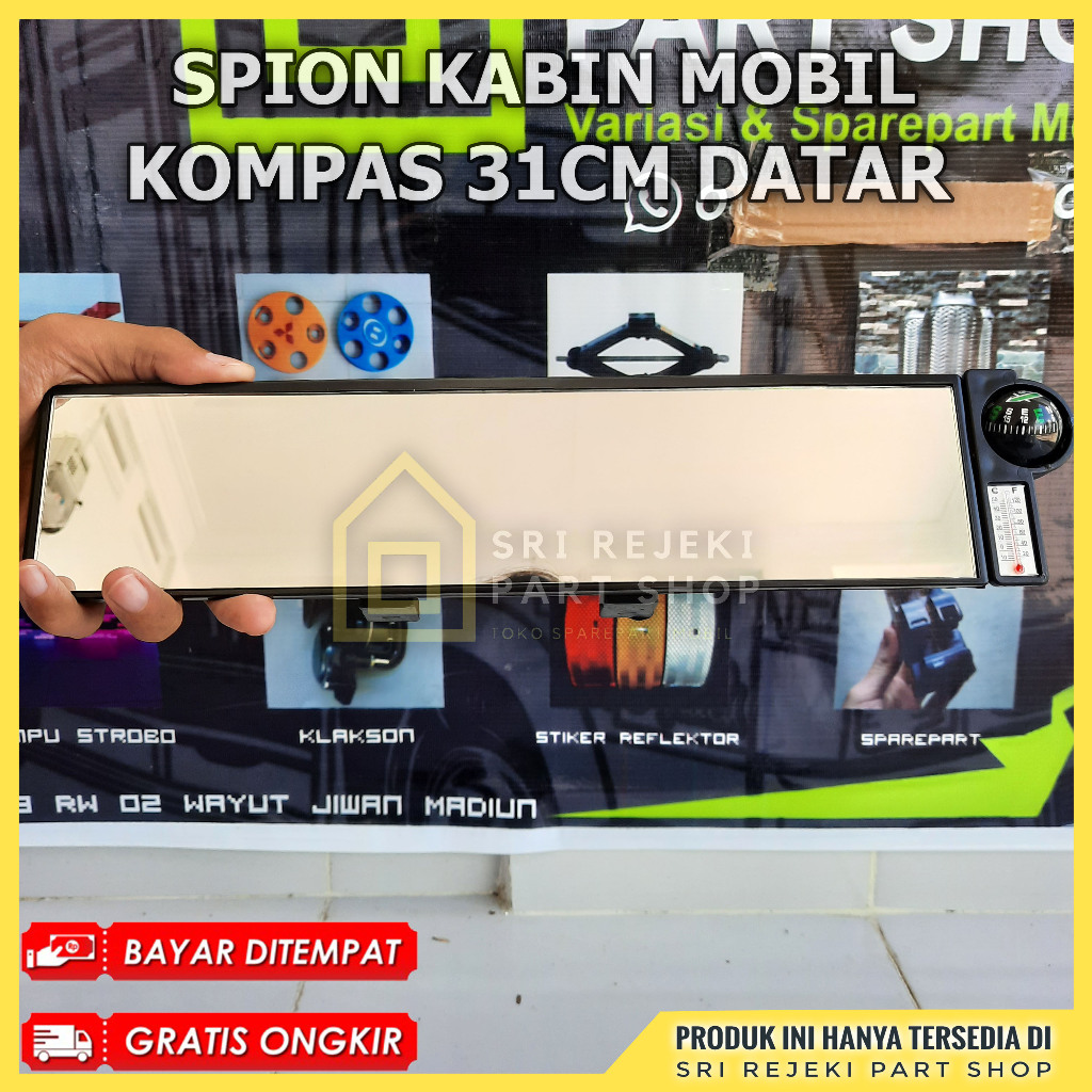 Spion Tengah Mobil Spion Mobil Universal Kaca Spion Tengah Mobil Spion Dalam Mobil Plus Kompas