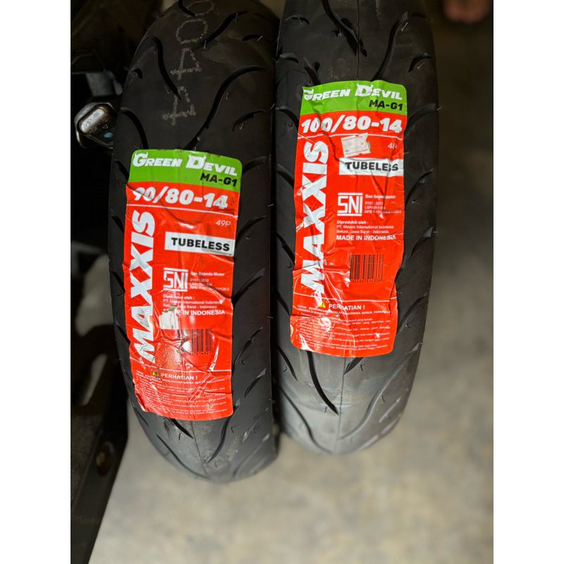 ban maxxis green devil 90/80-14, 100/80-14 1set vario